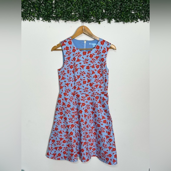 Draper James Madeline Mackenzie Dress Blue Floral Size 4 - Picture 1 of 10